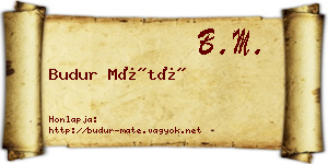 Budur Máté névjegykártya